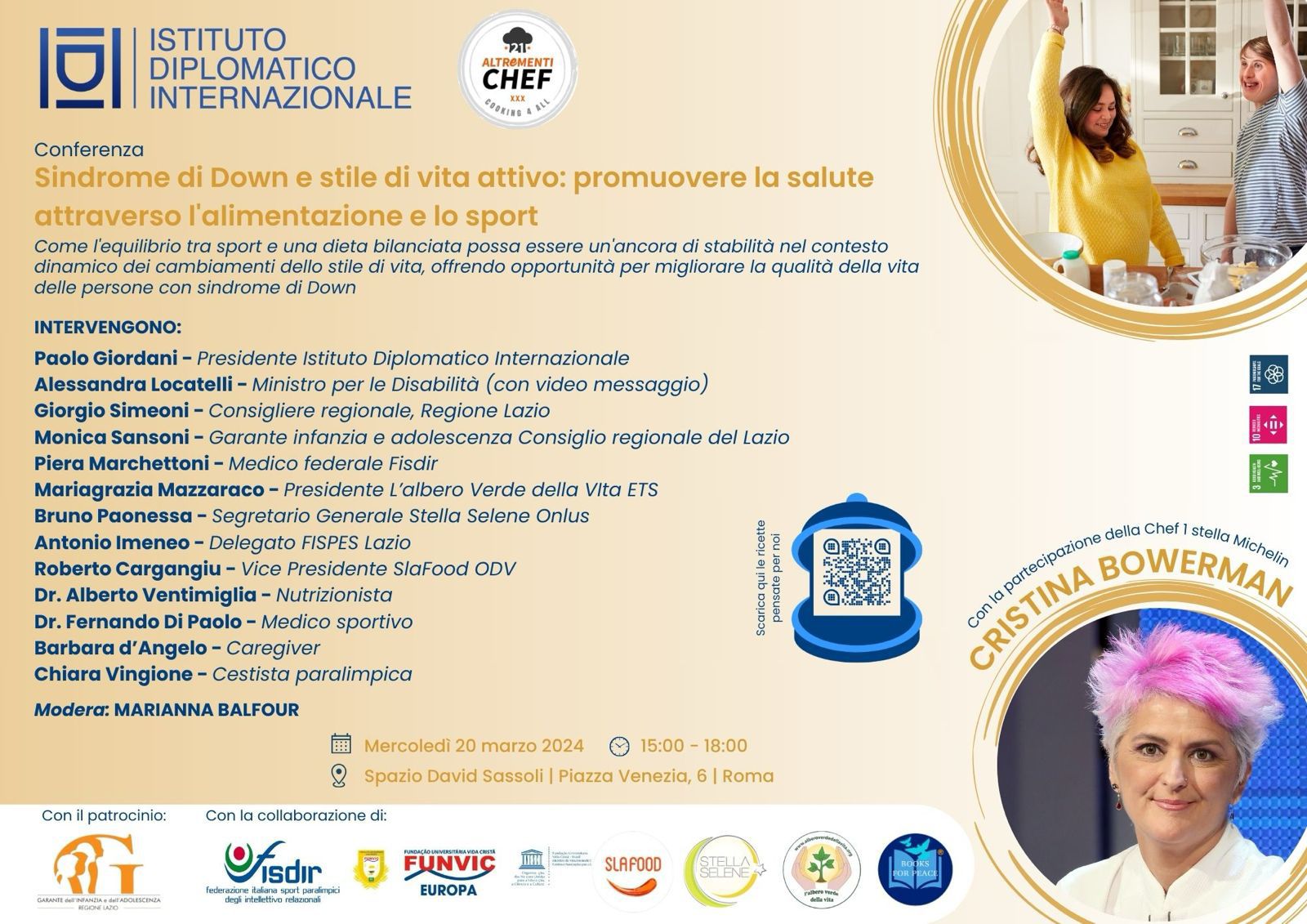 Conferenza Sindrome di Down e stile di vita attivo attraverso l'Alimentazione e lo Sport